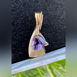 Genuine Amethyst Gold Pendant